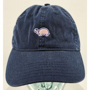 Coopers Cove Adult Hat Cap Pink Turtle Navy Blue Cotton Strapback One Size